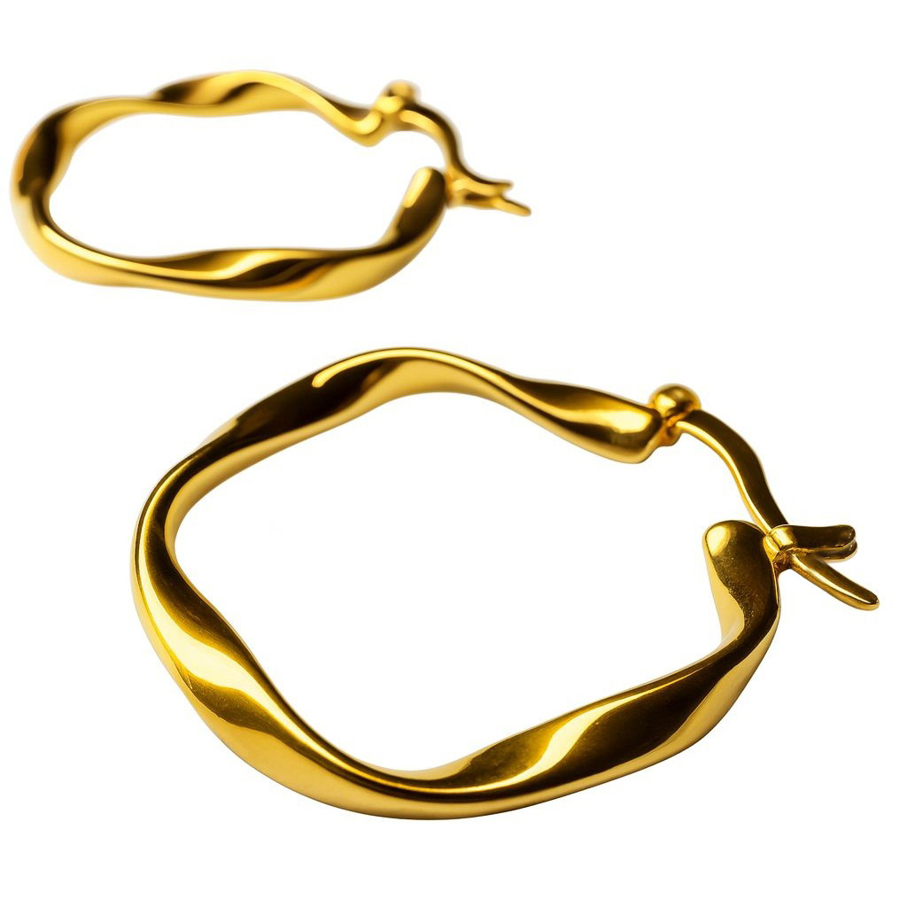 Runde Creolen Edelstahl vergoldet